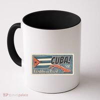 Cuba Travel Retro Banner Caribbean Pearl Coffee Mug thumb 0