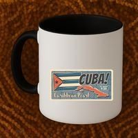 Cuba Travel Retro Banner Caribbean Pearl Coffee Mug thumb 2