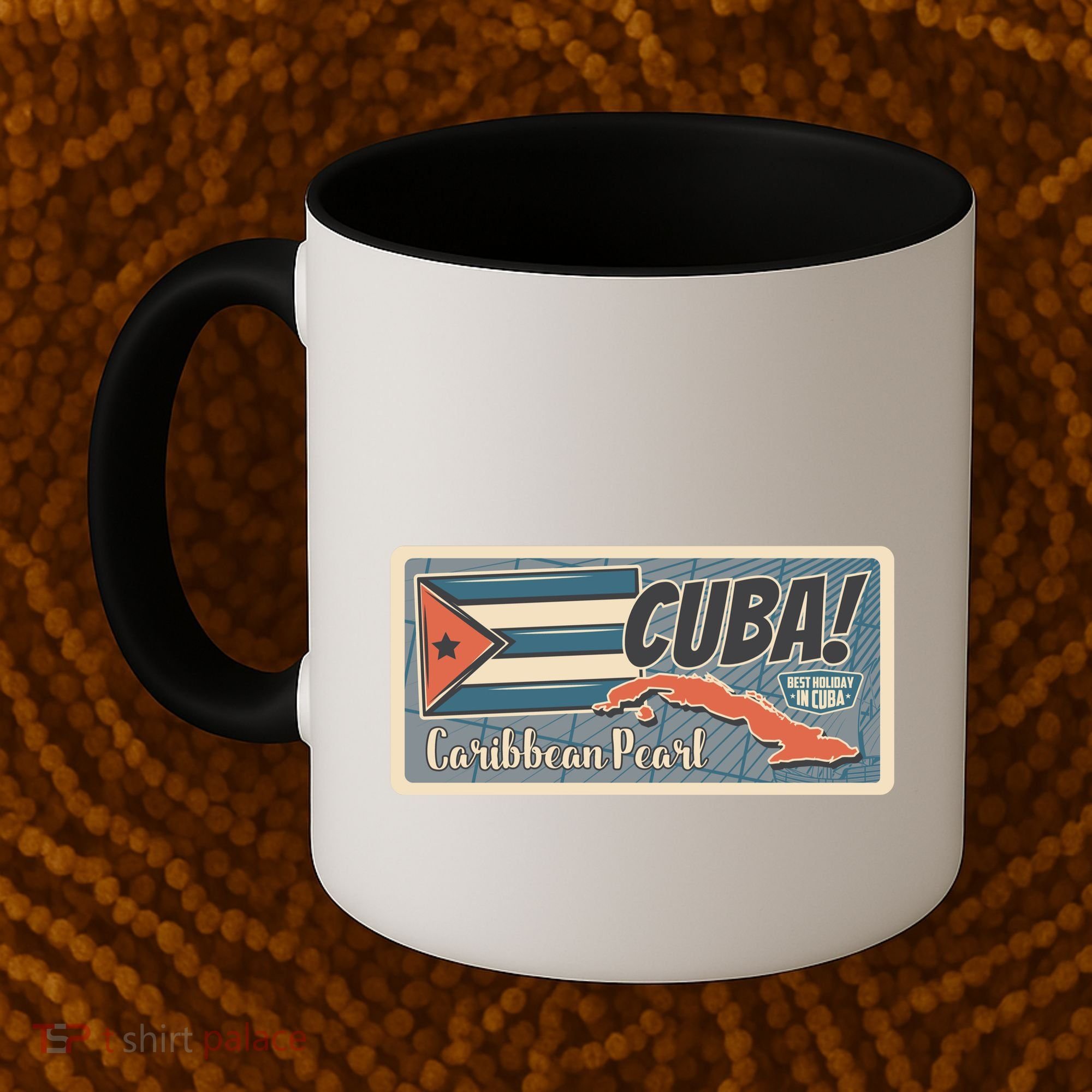 Cuba Travel Retro Banner Caribbean Pearl Coffee Mug