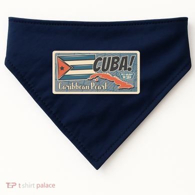 Cuba Travel Retro Banner Caribbean Pearl USA-Made Doggie Bandana