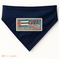 Cuba Travel Retro Banner Caribbean Pearl USA-Made Doggie Bandana thumb 0