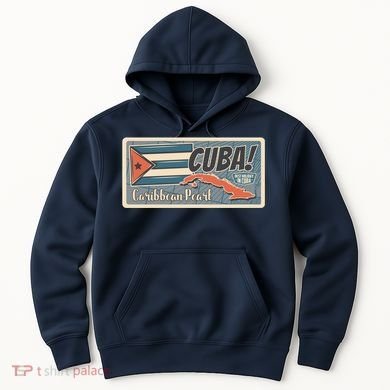 Cuba Travel Retro Banner Caribbean Pearl Hoodie