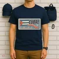 Cuba Travel Retro Banner Caribbean Pearl T-Shirt thumb 6