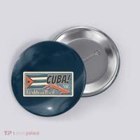 Cuba Travel Retro Banner Caribbean Pearl Button thumb 0