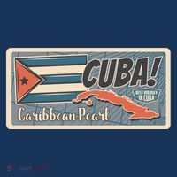 Cuba Travel Retro Banner Caribbean Pearl Button thumb 1