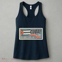 Cuba Travel Retro Banner Caribbean Pearl Women's Tank Top thumb 3
