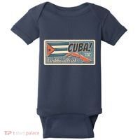 Cuba Travel Retro Banner Caribbean Pearl Baby Bodysuit thumb 0