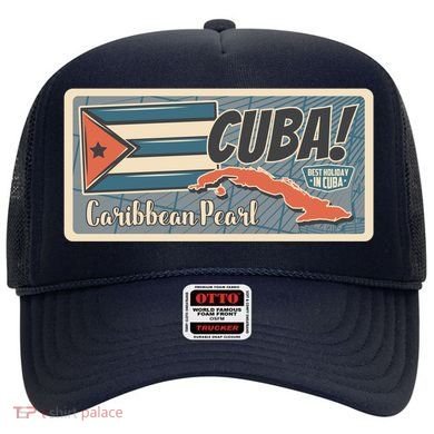 Cuba Travel Retro Banner Caribbean Pearl Hat