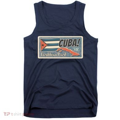 Cuba Travel Retro Banner Caribbean Pearl Tank Top