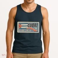 Cuba Travel Retro Banner Caribbean Pearl Tank Top thumb 3