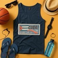 Cuba Travel Retro Banner Caribbean Pearl Tank Top thumb 4