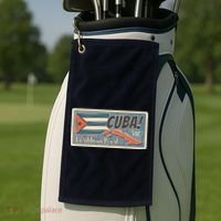 Cuba Travel Retro Banner Caribbean Pearl Golf Towel thumb 2