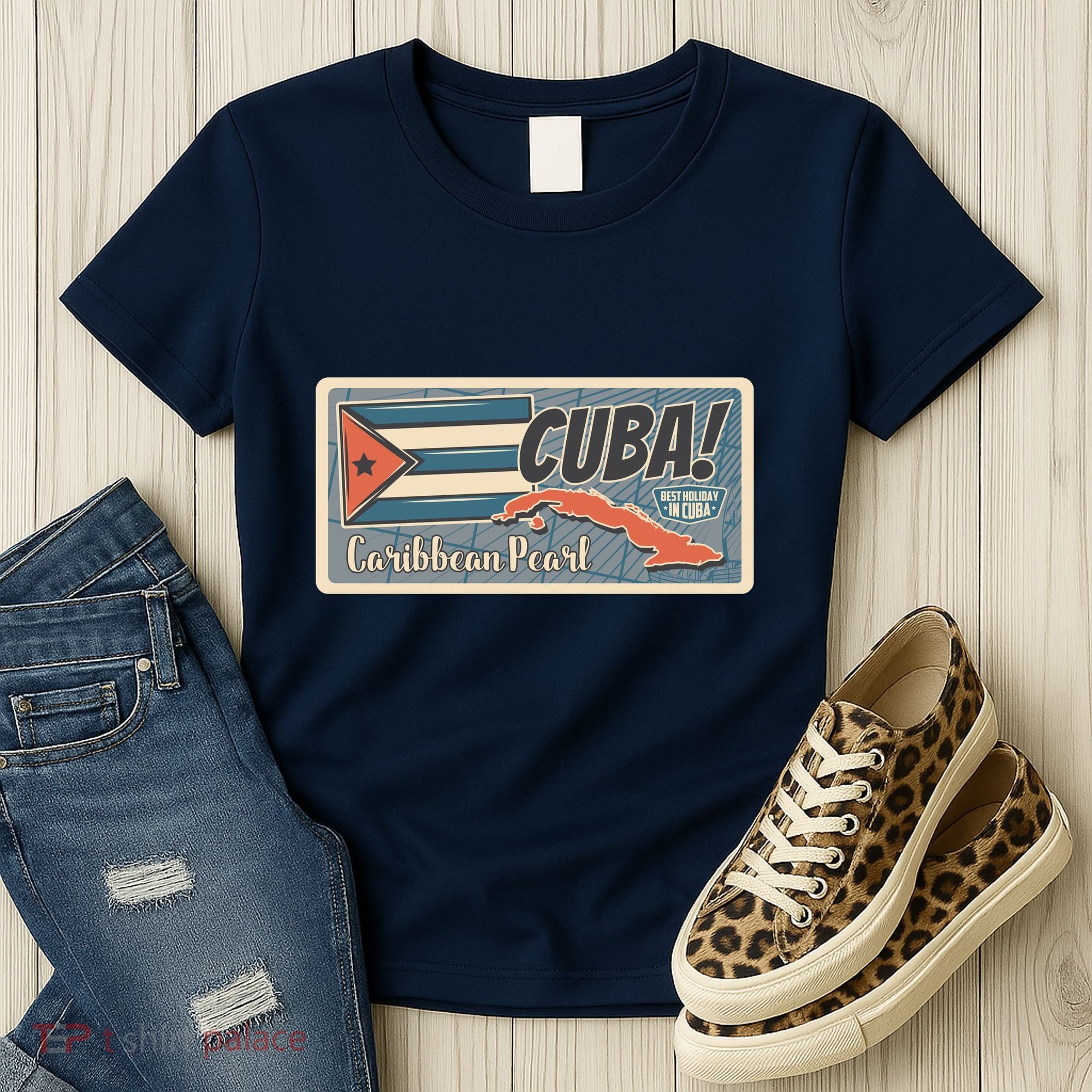 Cuba Travel Retro Banner Caribbean Pearl Women's T-Shirt