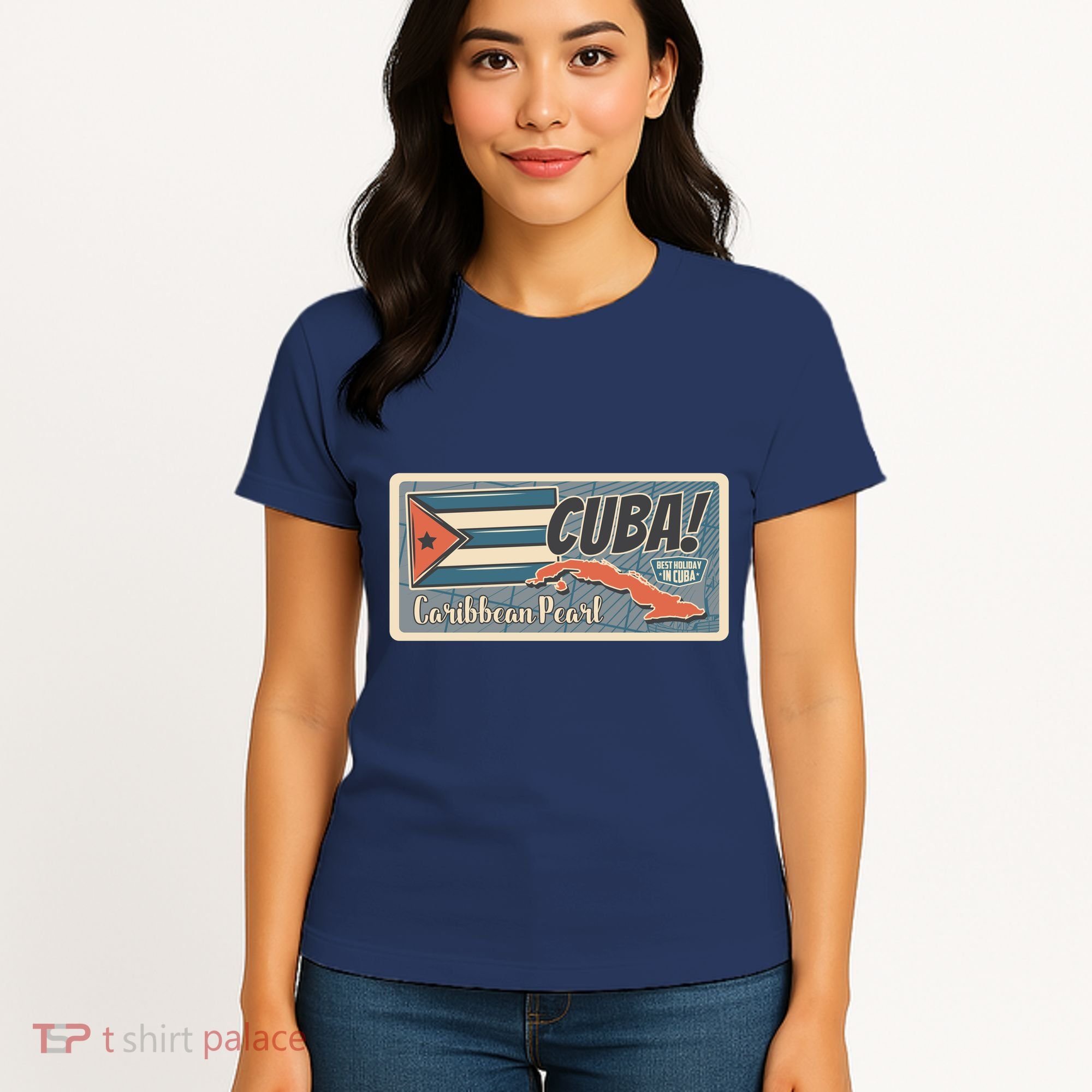 Cuba Travel Retro Banner Caribbean Pearl Women's T-Shirt