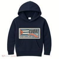 Cuba Travel Retro Banner Caribbean Pearl Kids Hoodie thumb 0