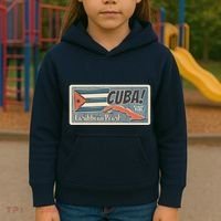 Cuba Travel Retro Banner Caribbean Pearl Kids Hoodie thumb 3