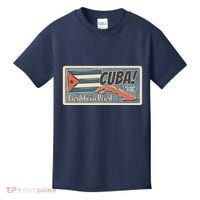 Cuba Travel Retro Banner Caribbean Pearl Kids T-Shirt thumb 0