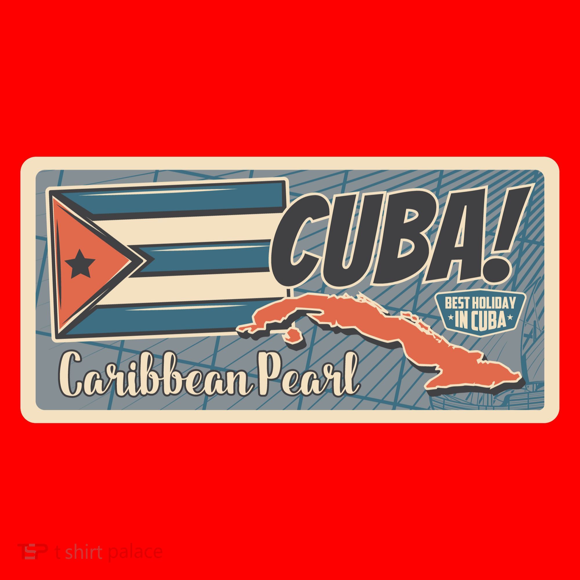 Cuba Travel Retro Banner Caribbean Pearl Santa Hat