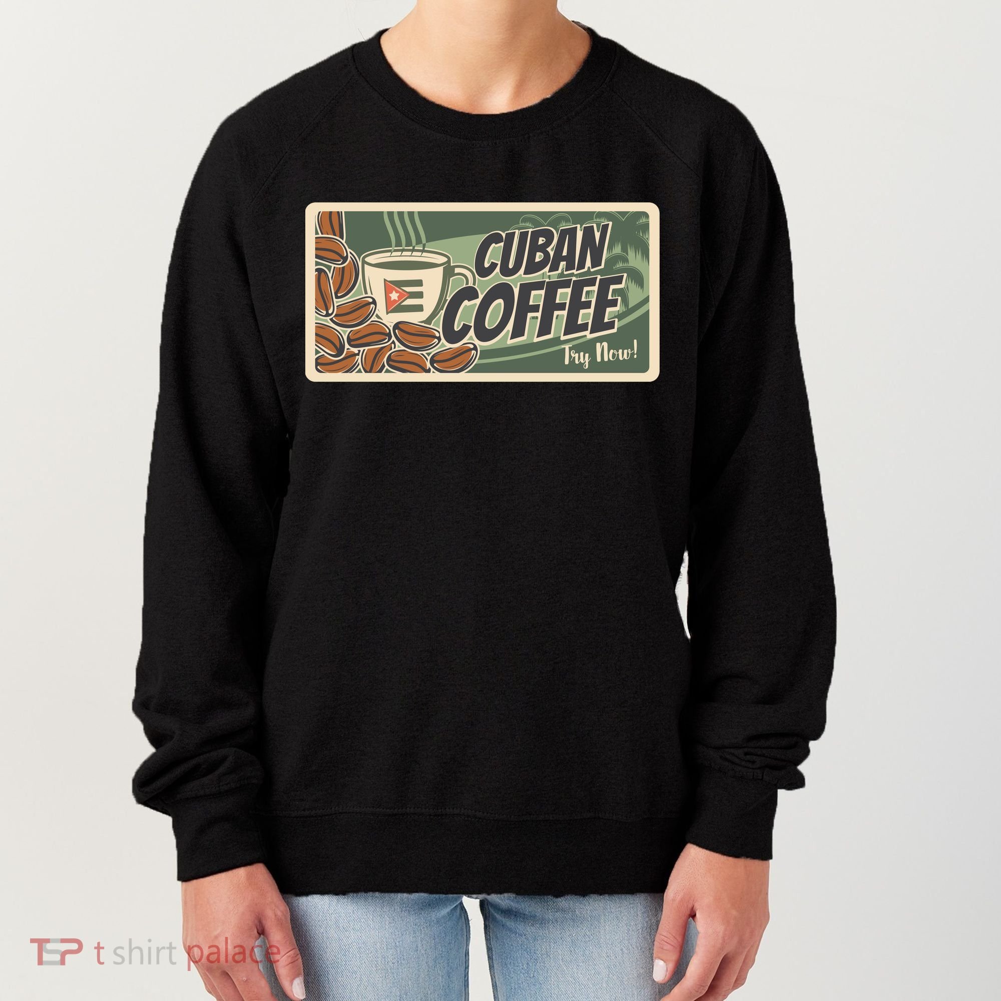 Cuba Travel Retro Banner Cuban Coffee Women's Sweatshirt