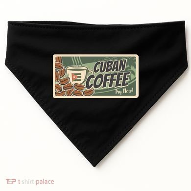 Cuba Travel Retro Banner Cuban Coffee USA-Made Doggie Bandana