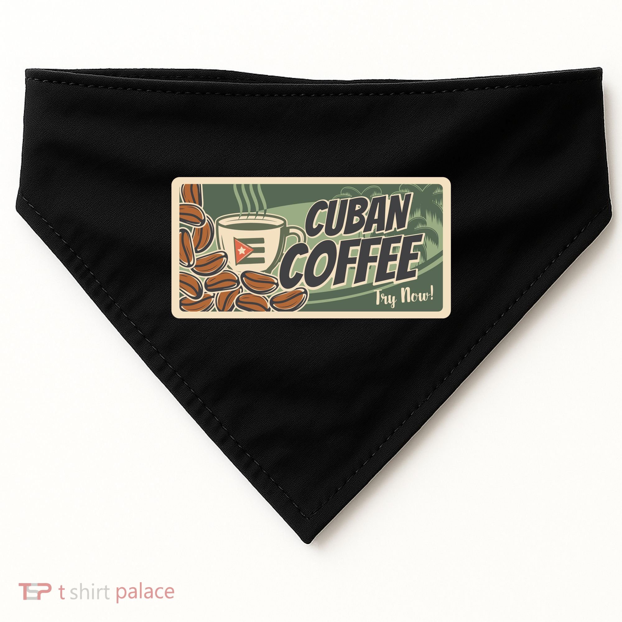 Cuba Travel Retro Banner Cuban Coffee USA-Made Doggie Bandana