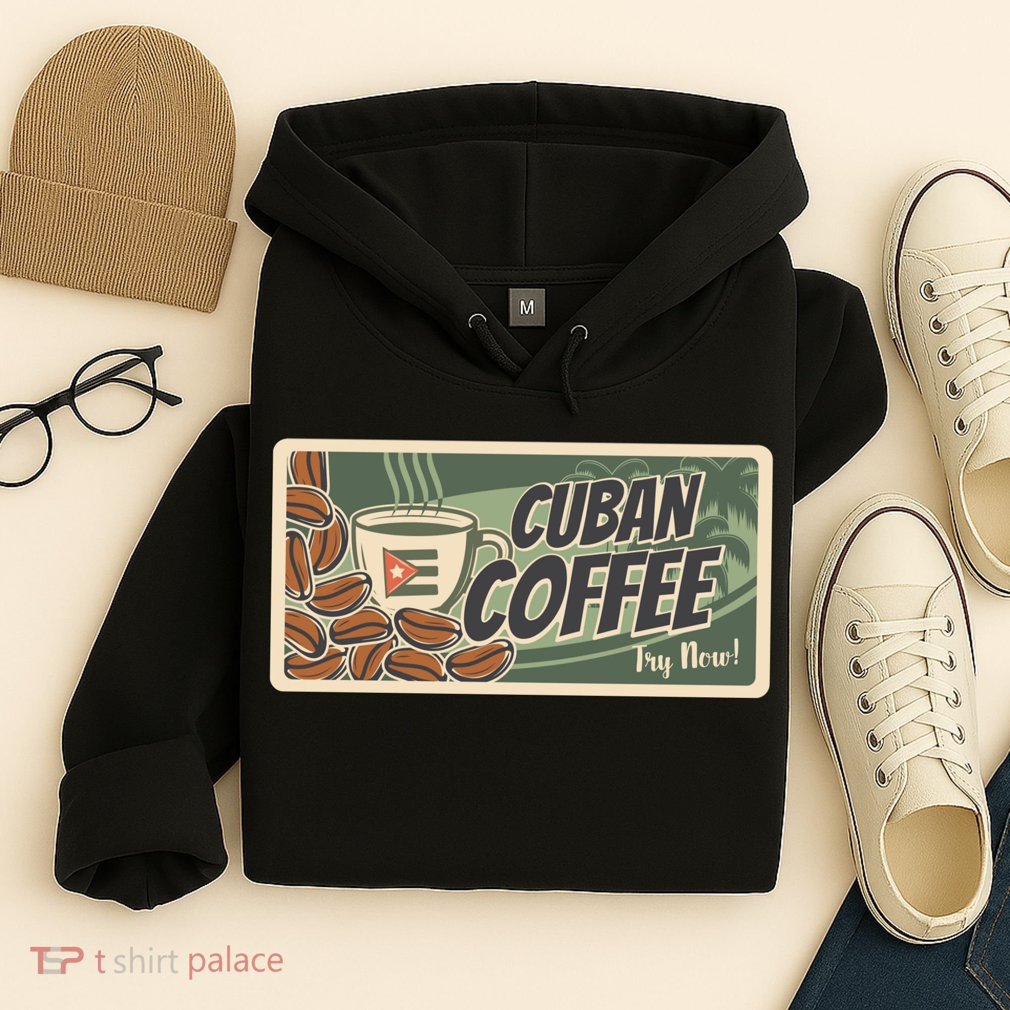 Cuba Travel Retro Banner Cuban Coffee Hoodie