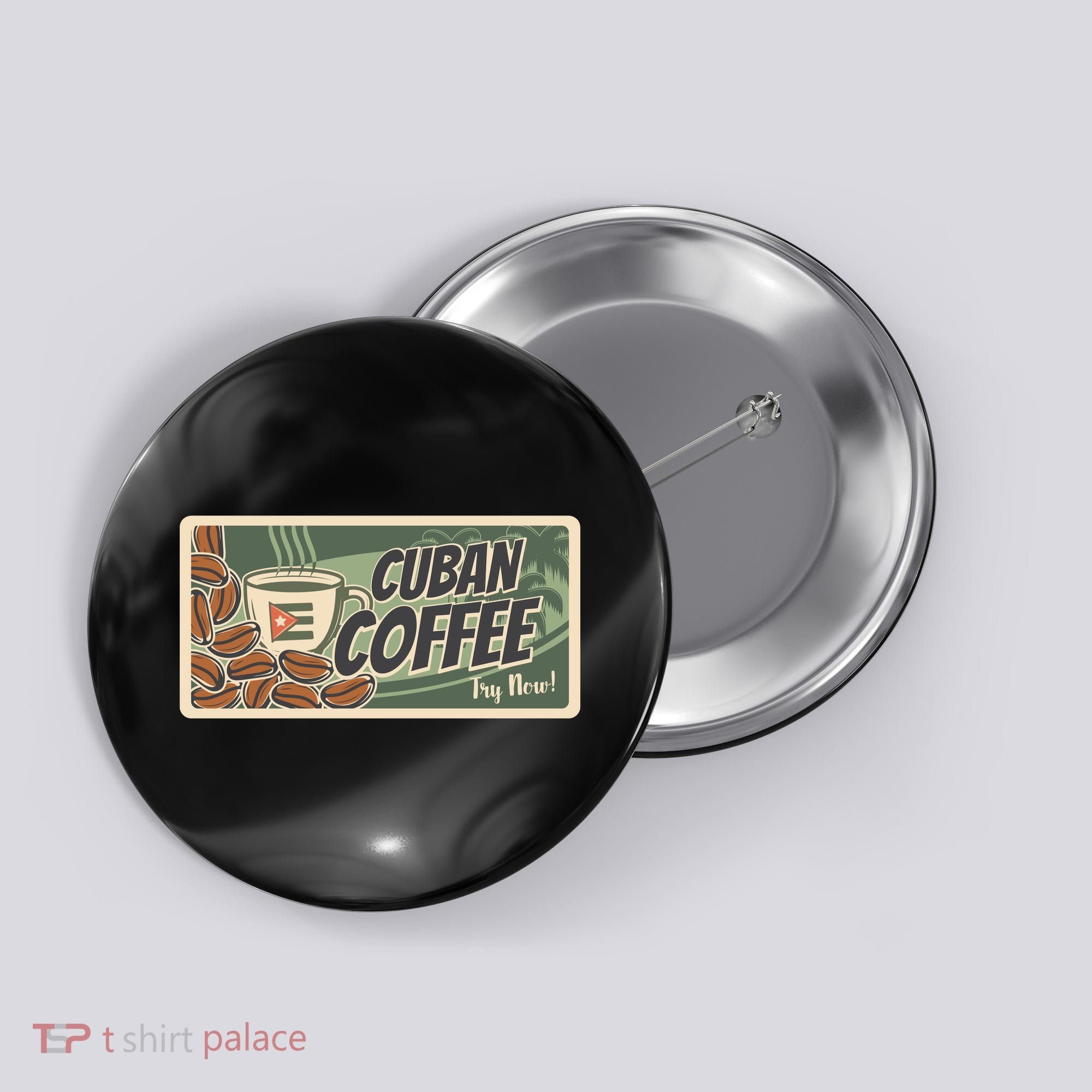 Cuba Travel Retro Banner Cuban Coffee Button