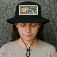 Cuba Travel Retro Banner Cuban Coffee Bucket Hat thumb 3
