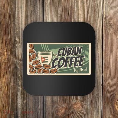 Cuba Travel Retro Banner Cuban Coffee Coaster