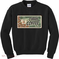 Cuba Travel Retro Banner Cuban Coffee Kids Sweatshirt thumb 0
