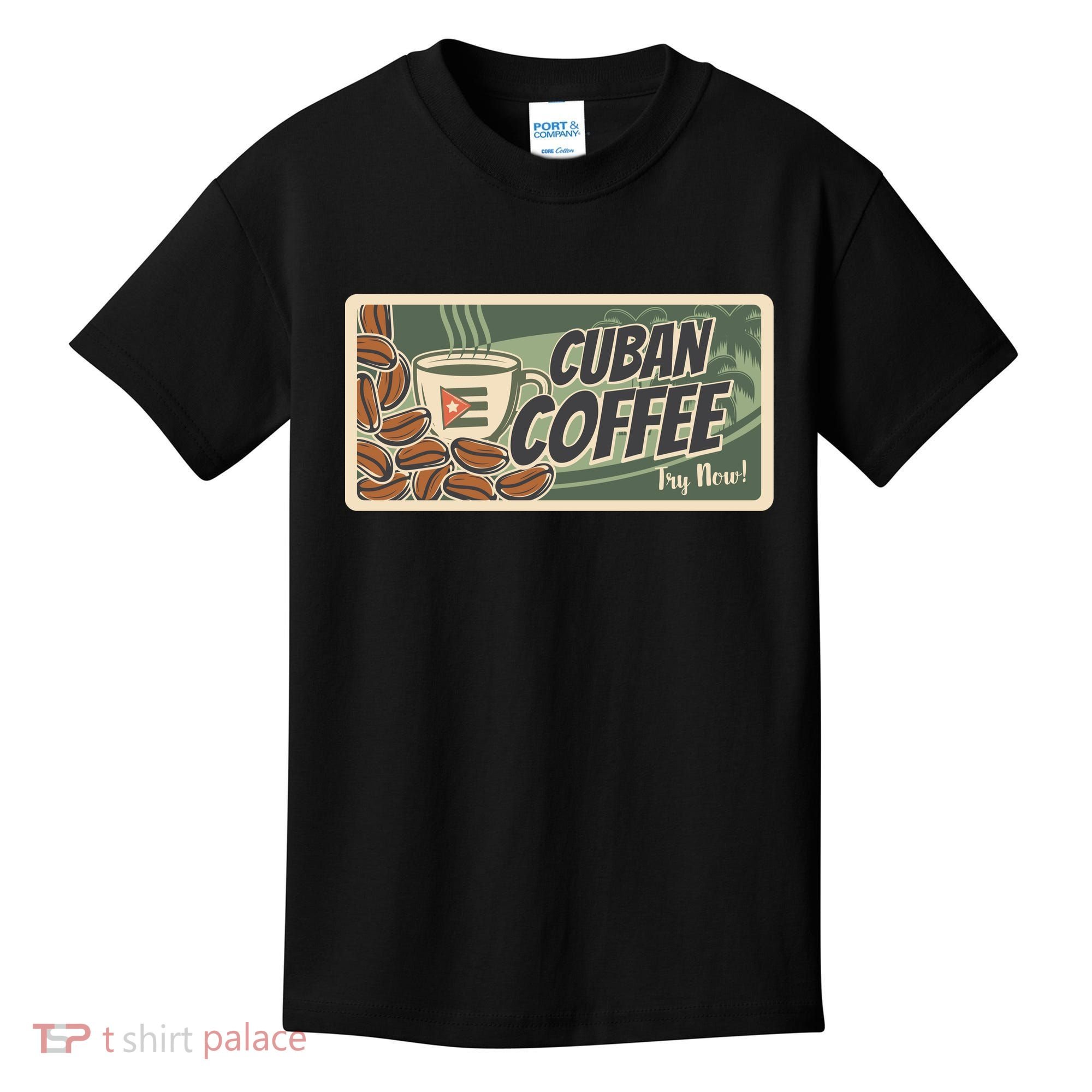 Cuba Travel Retro Banner Cuban Coffee Kids T-Shirt