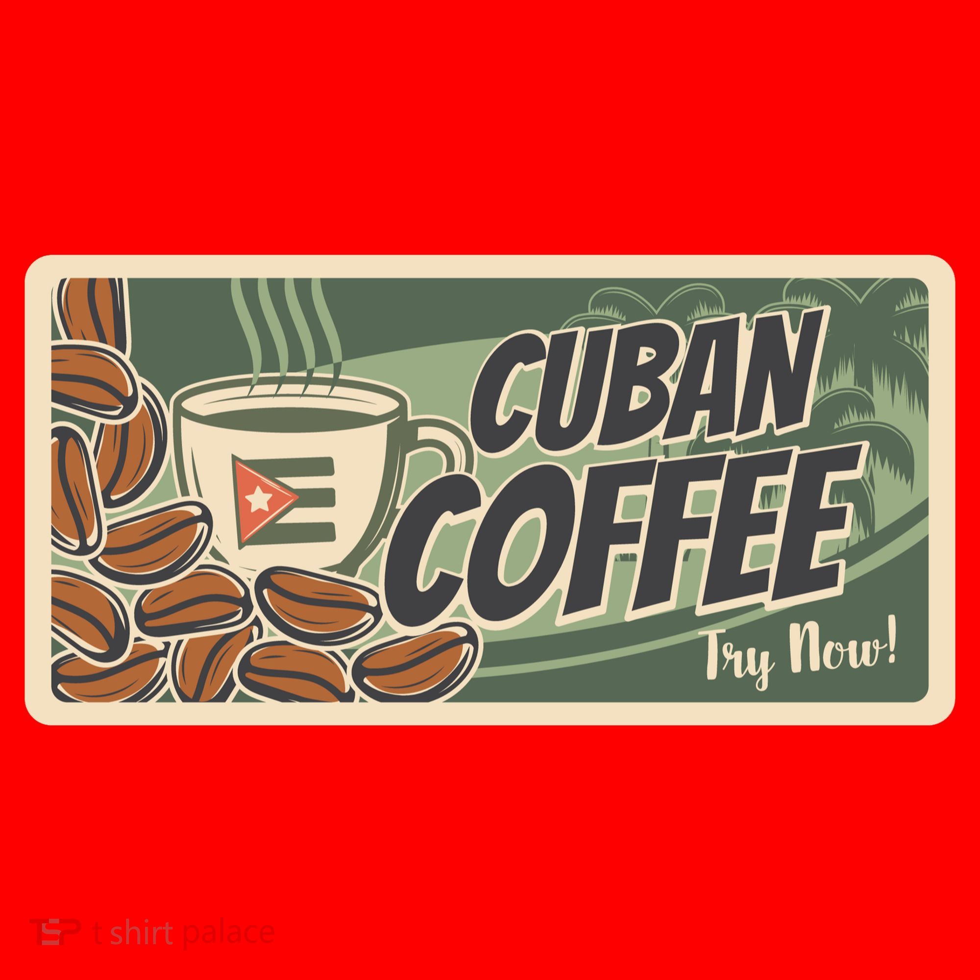 Cuba Travel Retro Banner Cuban Coffee Santa Hat