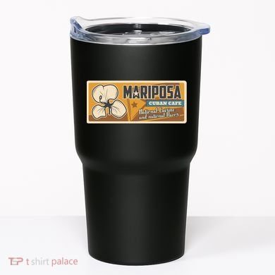 Cuba Travel Retro Cuban Café Mariposa Tumbler