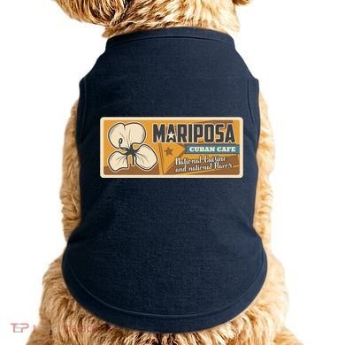 Cuba Travel Retro Cuban Café Mariposa Doggie Tank