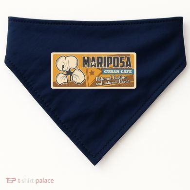 Cuba Travel Retro Cuban Café Mariposa USA-Made Doggie Bandana