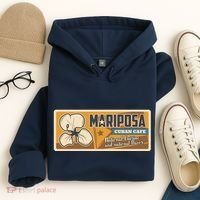Cuba Travel Retro Cuban Café Mariposa Hoodie thumb 4