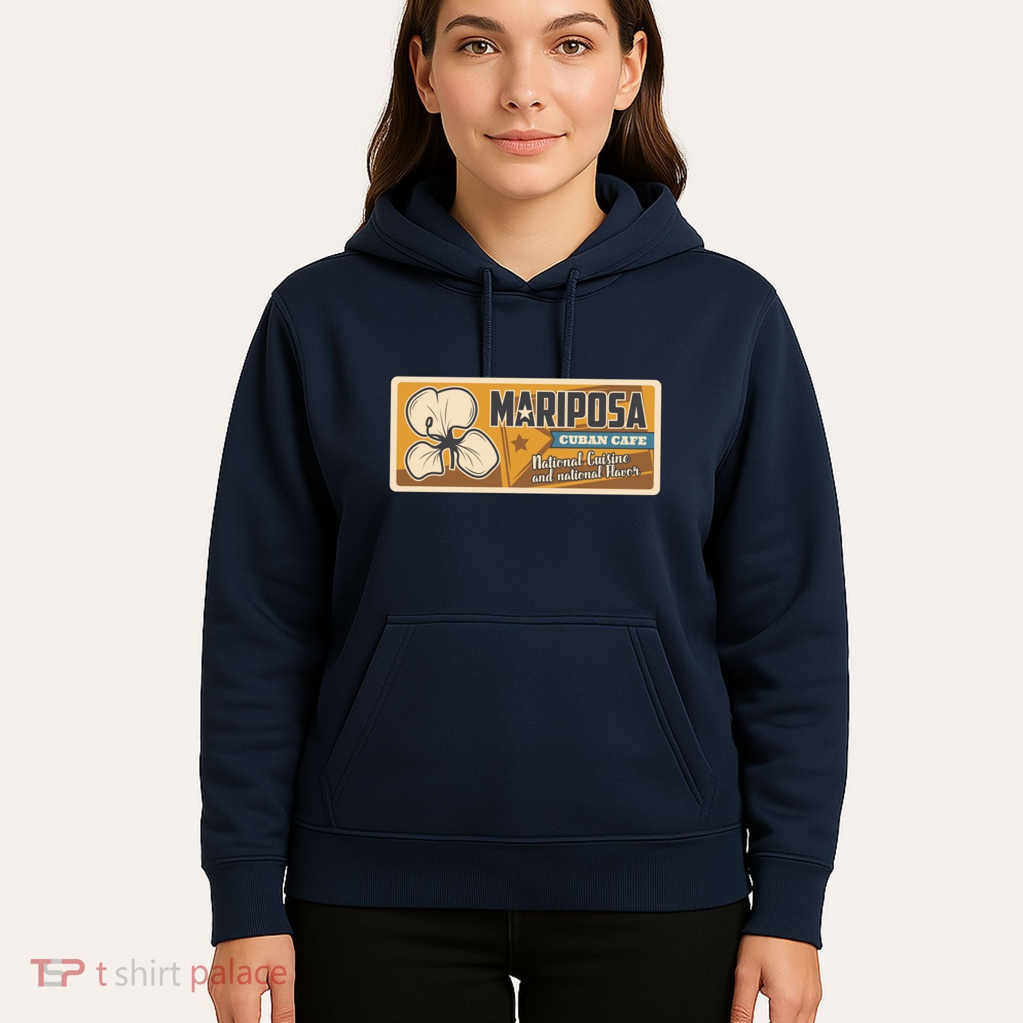 Cuba Travel Retro Cuban Café Mariposa Hoodie