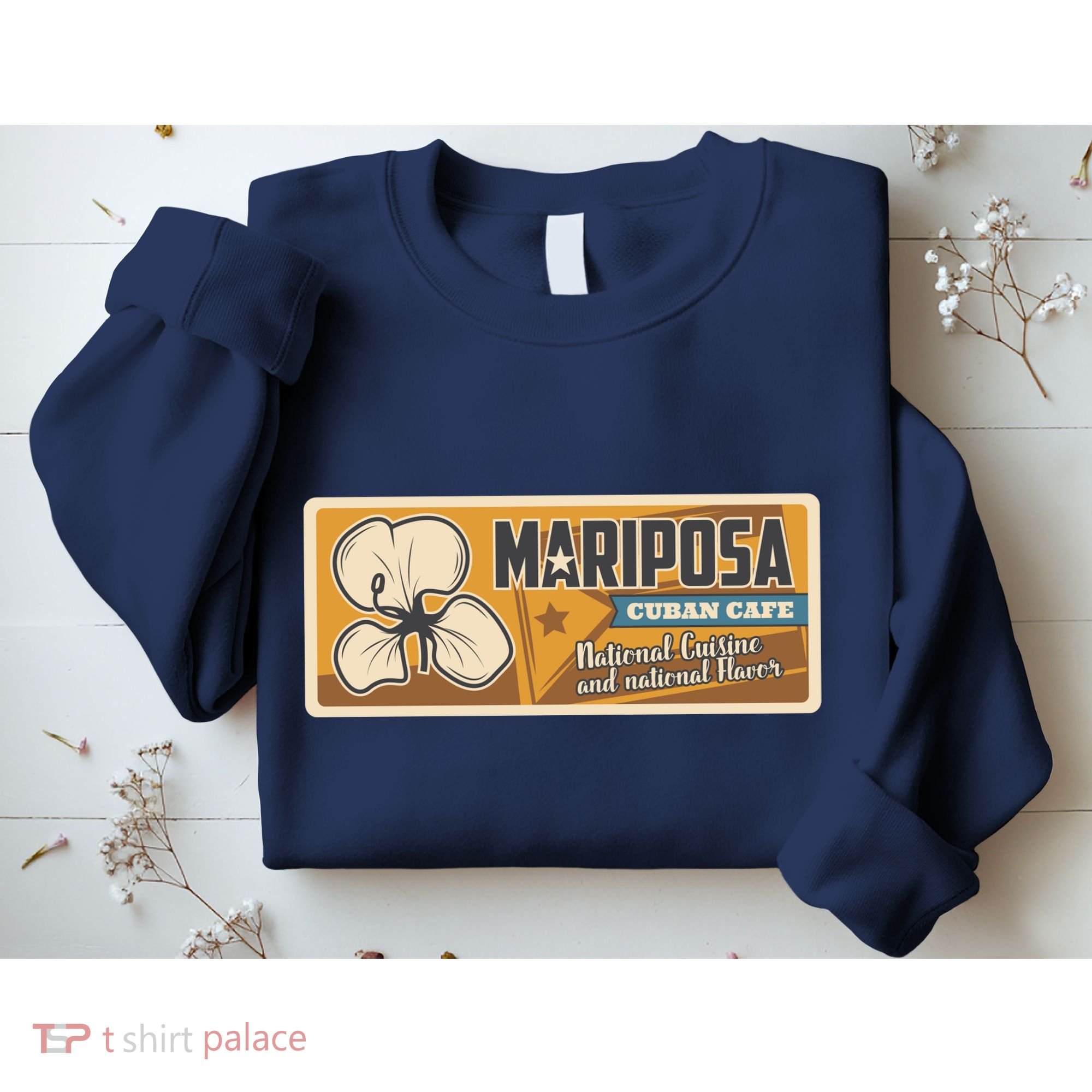 Cuba Travel Retro Cuban Café Mariposa Sweatshirt