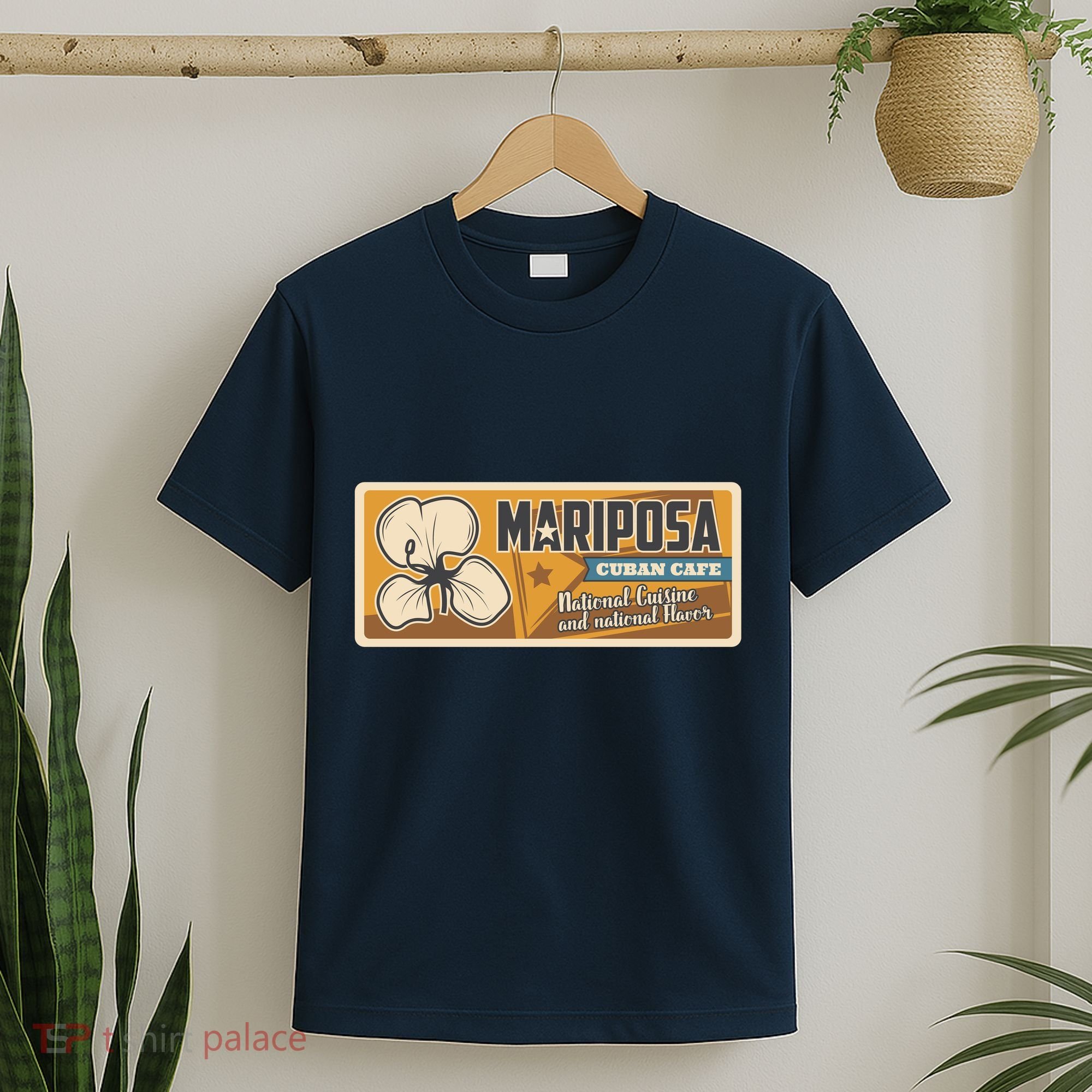 Cuba Travel Retro Cuban Café Mariposa T-Shirt