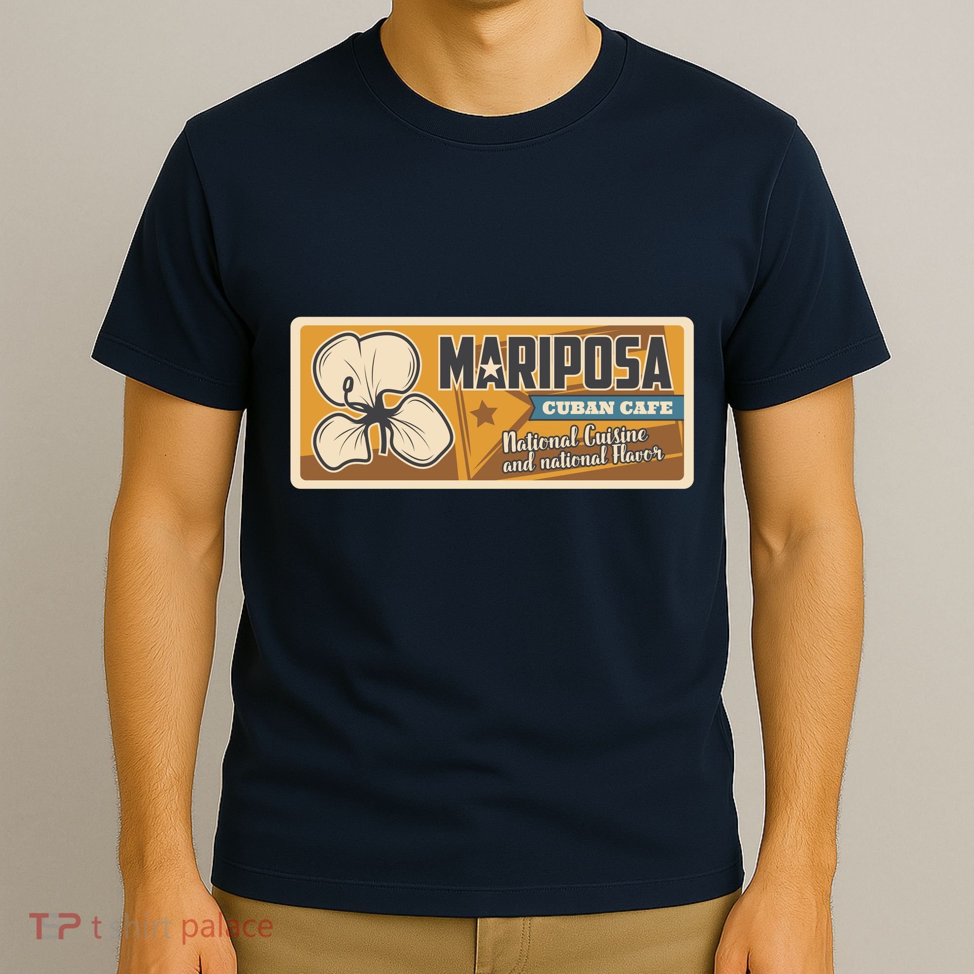 Cuba Travel Retro Cuban Café Mariposa T-Shirt