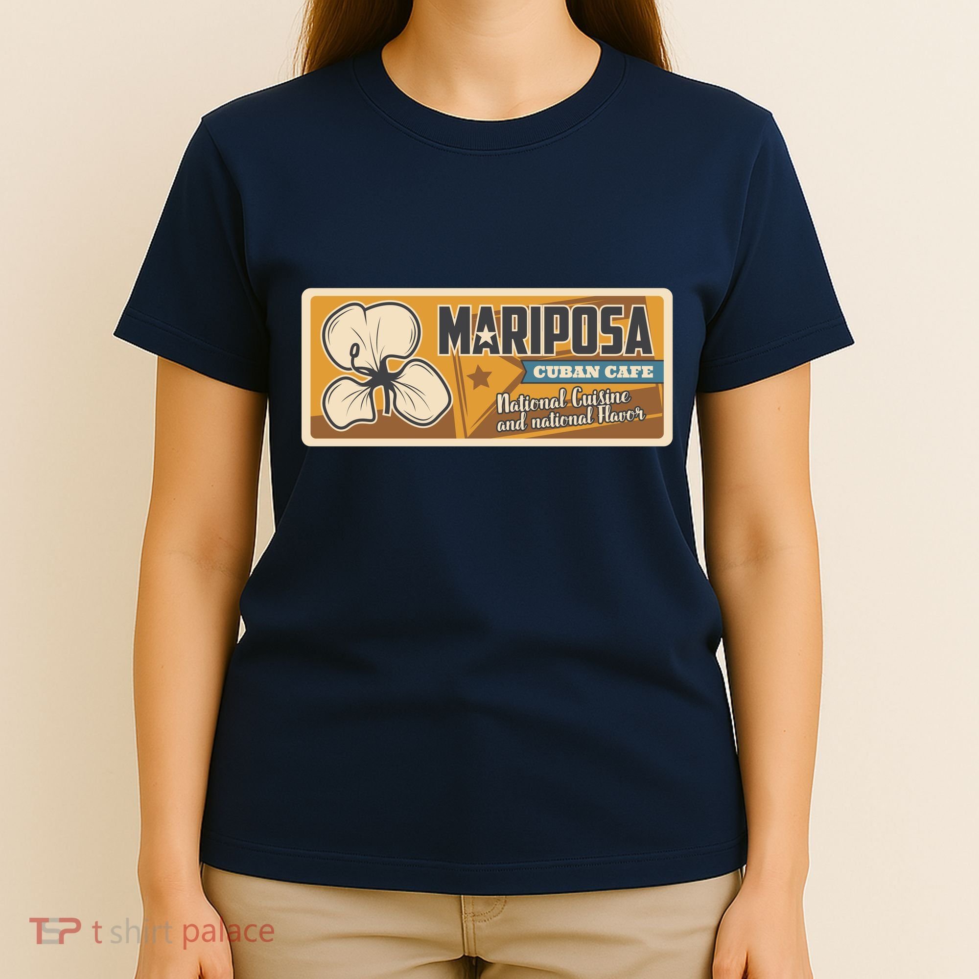 Cuba Travel Retro Cuban Café Mariposa T-Shirt