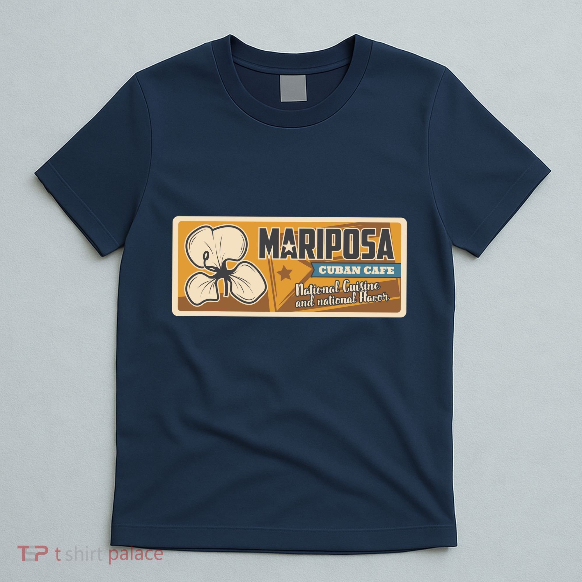 Cuba Travel Retro Cuban Café Mariposa T-Shirt