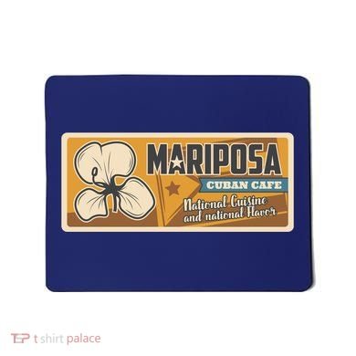 Cuba Travel Retro Cuban Café Mariposa Mousepad