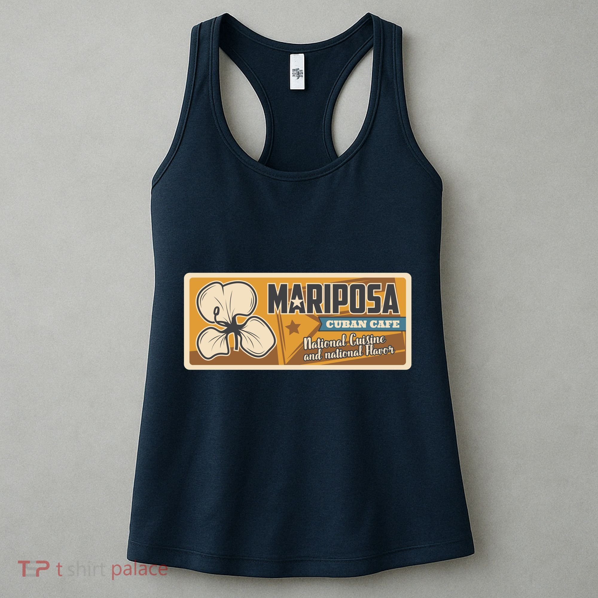 Cuba Travel Retro Cuban Café Mariposa Women's Tank Top