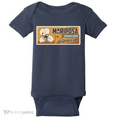 Cuba Travel Retro Cuban Café Mariposa Baby Bodysuit