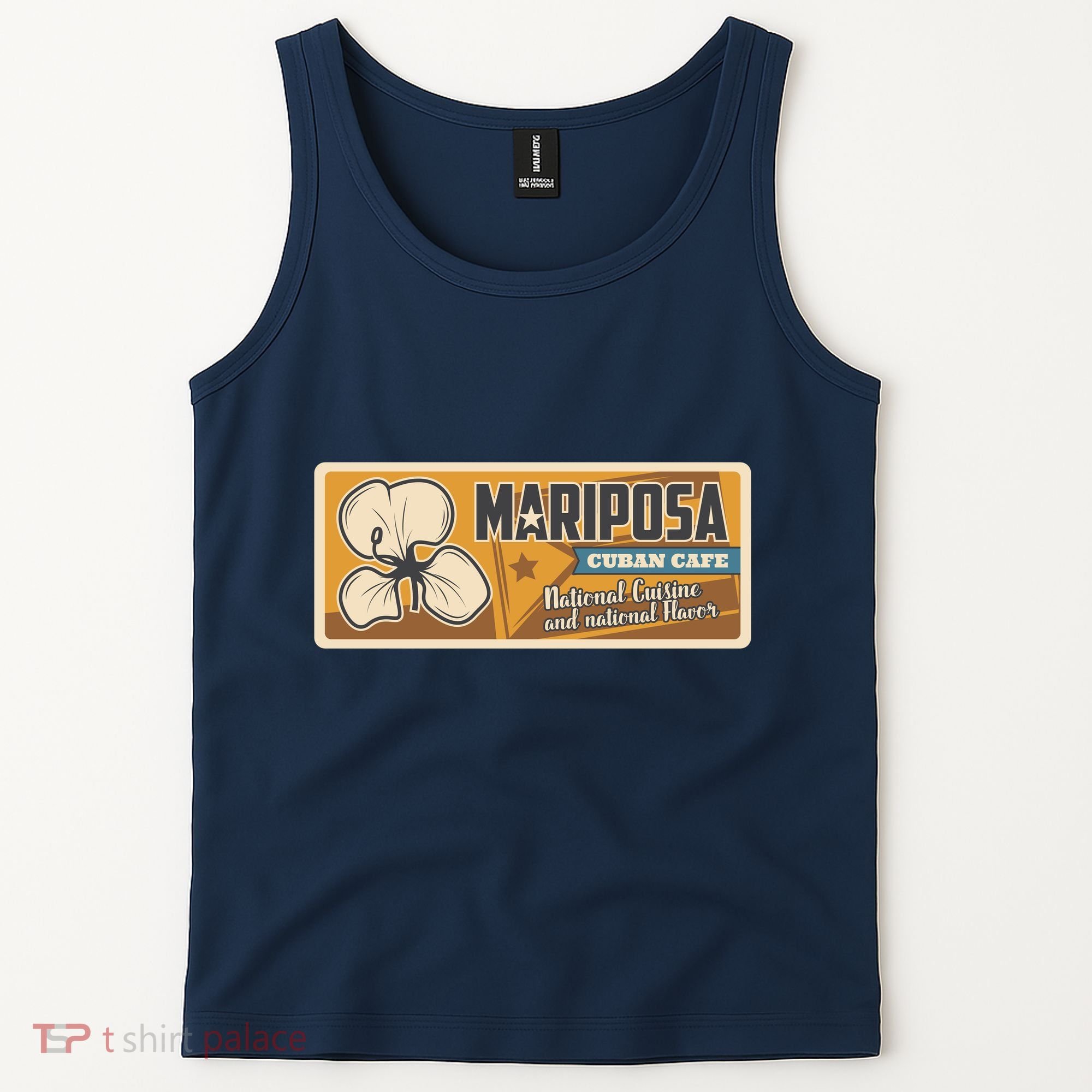 Cuba Travel Retro Cuban Café Mariposa Tank Top