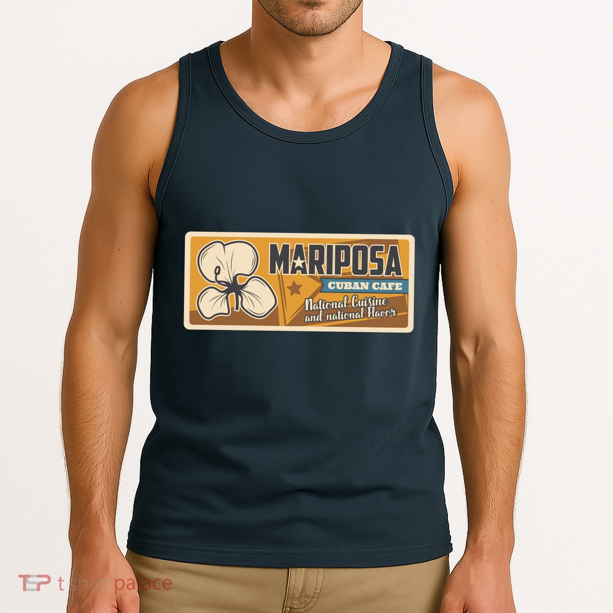 Cuba Travel Retro Cuban Café Mariposa Tank Top