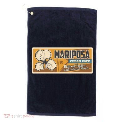 Cuba Travel Retro Cuban Café Mariposa Golf Towel