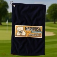 Cuba Travel Retro Cuban Café Mariposa Golf Towel thumb 1