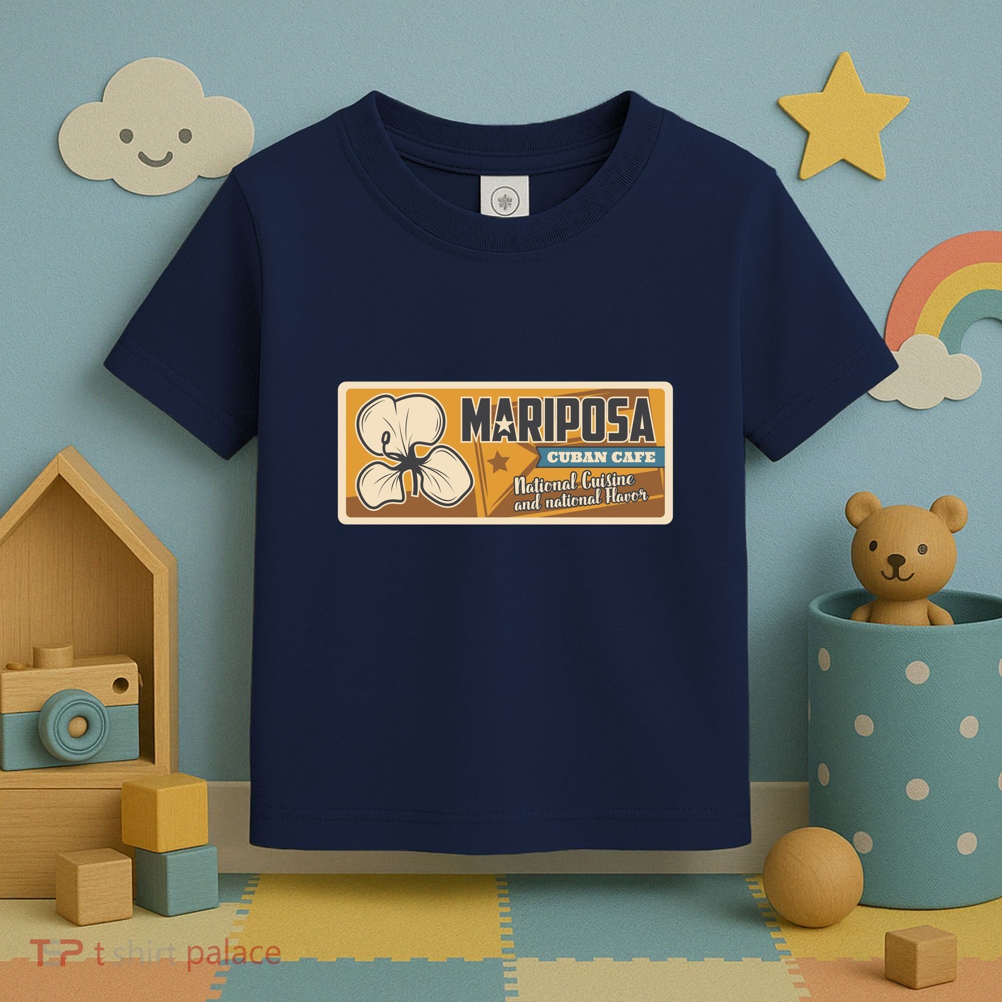 Cuba Travel Retro Cuban Café Mariposa Toddler T-Shirt
